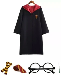 Vestido de casa rojo de brujería y magia con bufanda gafas corbata y varita mul. Talla. - Imagen 1 de 1
