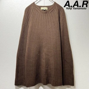 Yohji Yamamoto DURBAN A.A.R Striped Raglan Brown Wool Knitted Sweater - Picture 1 of 11