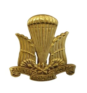 Insignia de tapa de cuerpo de paracaidistas canadiense de metal de latón - Imagen 1 de 1