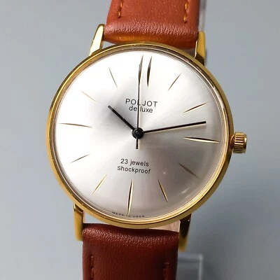 Soviet Vintage Men's Wristwatch NOS Poljot De LUXE Ultra Slim 2209 23 Jewels - Image 1 of 4
