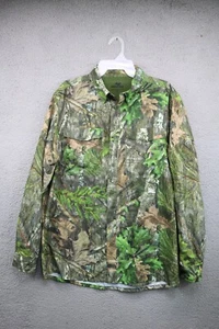 Mossy Oak Tabbed Sleeves Men's Dressy Button Up Silky Camo Shirt-Size Medium - Picture 1 of 10