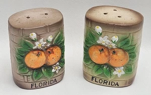 Florida Souvenir Salt & Pepper Shaker Set Ceramic Oranges - Picture 1 of 7