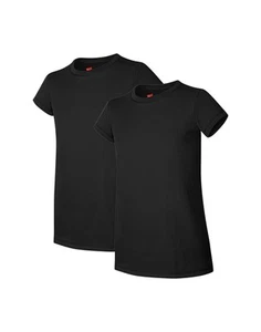 Hanes Girls 2-Pack T-Shirt Short Sleeve Essential Tee Value Savings School XS-XL - Picture 1 of 15