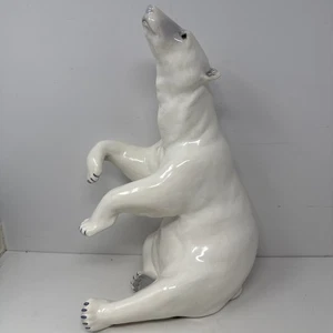 Estatuilla grande vintage de oso polar de cerámica de porcelana Freeman McFarlin. Fotos - Imagen 1 de 11