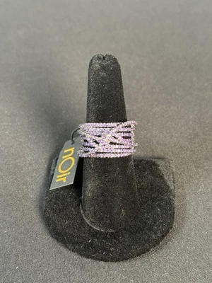 nOir JOYERÍA SEIS BANDAS TWIST PÚRPURA ESTRÁS TALLA 8 NUEVO CON ETIQUETAS Foto 1 de 3
