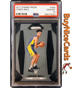 2017 Lonzo Ball Panini Prizm Base RC Rookie # 289 PSA 10 Gem Mint - Picture 1 of 4