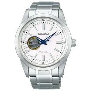 Montre mécanique automatique homme Seiko Selection SCVE049 - cadran blanc cœur ouvert - Photo 1 sur 10