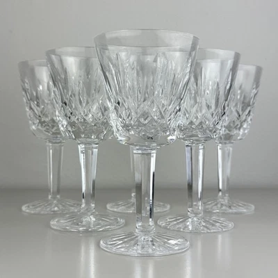 Juego de 6 copas de vino WATERFORD LISMORE Claret de cristal 5 7/8" 4,5 oz usadas en excelente estado Foto 1 de 4
