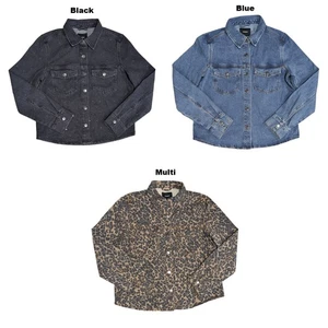 Express Women's Lightweight Snap Closure Classic Fit Denim Jacket - Picture 1 of 8