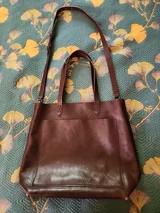 Madewell The Transport Tote English Saddle Shoulder Brown Leather Work Bag - Imagen 1 de 20