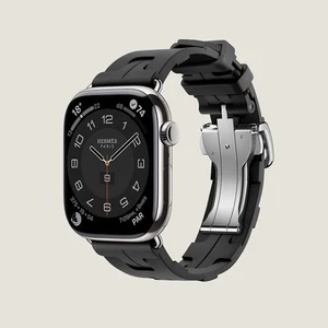Apple Watch Hermes opaska. 44mm - 46mm Noir Kilim Single Tour, nowy i zapieczętowany - Zdjęcie 1 z 5