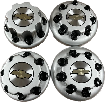 01-07 Chevrolet Silverado/Express Van Truck 8 tapones centrales dobles plateados! Foto 1 de 4
