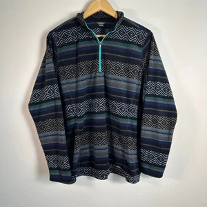 Eddie Bauer Women's XL Quarter Zip Fleece Pullover Patterned Print - cozy casual - Picture 1 of 8