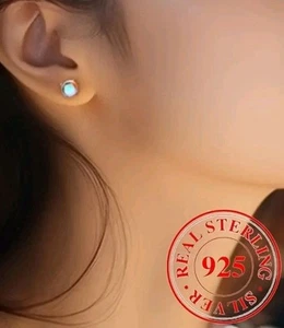 925 Silver Moonstone Stud Earings - Picture 1 of 6