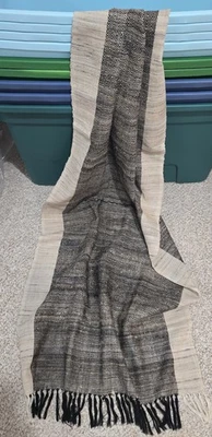 Pure wool and silk hand spun hand woven stole/wrap from DevBhumi - Image 1 of 4
