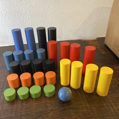 Lote De 29 Bloques Cilindros Madera Aprendizaje Preescolar Juguetes Educativos Madera Foto 1 de 4