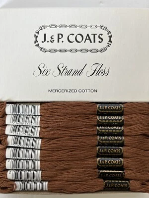 J. & P. Coats Embroidery Floss - #81 Dk Brown Box Of 24 New - Image 1 of 4