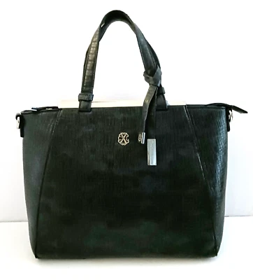 Bolso Cartera Christian Lacroix Giulia Asa Superior Azul Marino Texturizado Vegano Imitación Cuero Foto 1 de 4