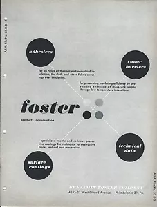 MRO Brochure - Benjamin Foster - Adhesive Vapor Barrier Coating - 1952 (MR151) - Picture 1 of 1