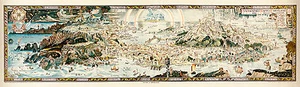 An Anciente Mappe of Fairyland 1920 51" x 14.9" Vintage Map Art Print - Picture 1 of 1