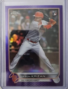 Jason Krizan RC 2022 Topps actualización cromada refractor púrpura San Francisco #USC9 - Imagen 1 de 12
