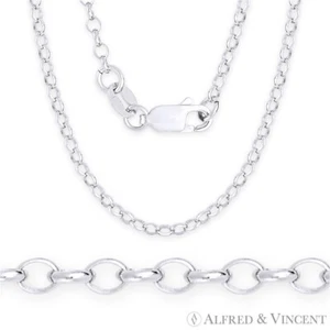 Collar de cadena italiana con eslabón de cable ovalado abierto Rolo de 2,1 mm en plata esterlina 0,925 - Imagen 1 de 2