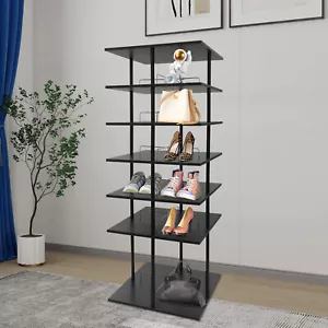 Scarpiera Porta Scarpe Girevole 360° Scaffale Organizer Scarpiera 6 Livelli Nero - Foto 1 di 19