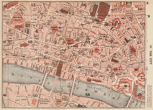 CITY OF LONDON. Tower St Paul's Bank Liverpool Street Aldgate. Vintage map 1935 - Picture 1 of 2