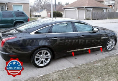 2009-2019 Jaguar XJ X351 6Pc Body Side Molding Trim Stainless Steel 1.5" - Image 1 of 4