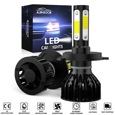 For 2000 2001-2021 Hyundai Accent LED Headlight Kit 9003 H4 White Hi/Lo COB Bulb - Image 1 of 4