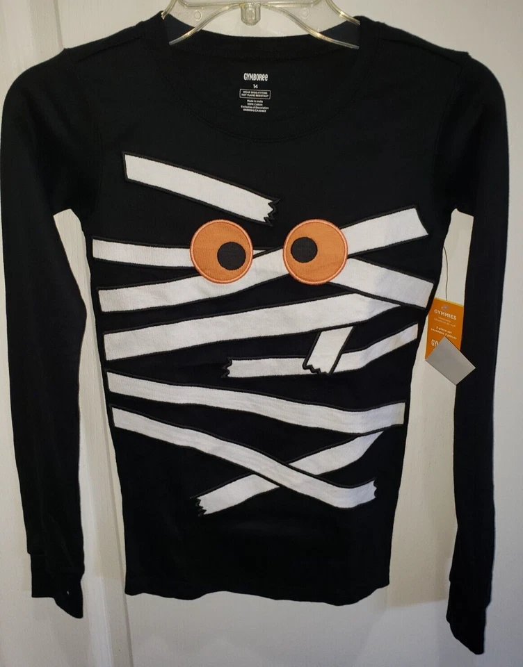 CAMISA TOP PIJAMA HALLOWEEN GYMBOREE NIÑOS NUEVA TALLA 14 GLOBOS OCULARES MOMIA Foto 1 de 1