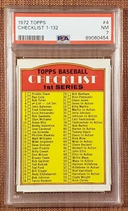 1972 Topps #4 Checklist Baseball Card PSA 7 Mays Killebrew Gibson Morgan Yaz - Picture 1 of 2