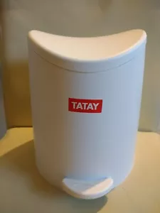 TATAY Standard Bathroom Pedal Bin, Polypropylene, White (Used) - Picture 1 of 4