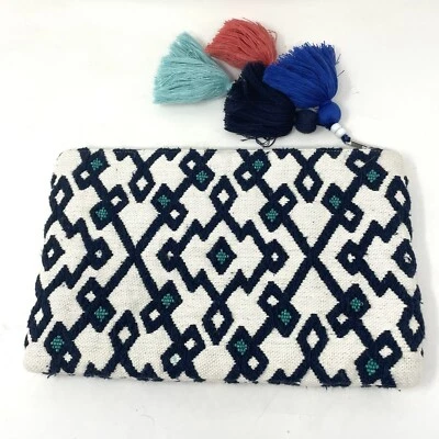 Bolso de Mano Roberta ROLLER RABBIT Textil Tejido Patrón Diamante Flecos Cuentas Boho Foto 1 de 4