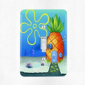 Spongebob Ananas Lichtschalter Abdeckplatte Duplex Steckdose Thaddäus Cartoon Neu - Bild 1 von 1