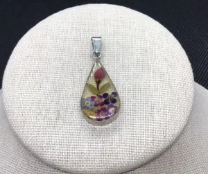 Vintage Sterling Silver 925 Unique Floral Pendant X37 - Picture 1 of 4