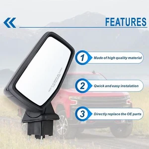 Right Passenger Side Mirror for 2019-2024 Silverado 1500 Manual Folding - Bild 1 von 10