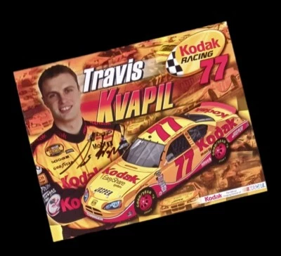 2005 Nascar Signed Travis Kvapil #77 Kodak Dodge Nextel Cup Series Hero Card - Image 1 of 2