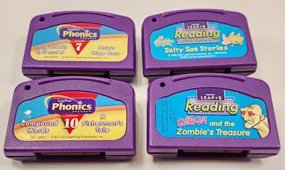 Lot of 4 LeapPad Phonics Lesson 7 10 A Fishermans Tale Spongebob Reading Scooby - Image 1 of 3