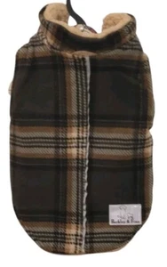 Barkley & Finn Pet Sherpa Lined Winter Dog Coat Jacket X-SMALL XS Green Plaid - Picture 1 of 12
