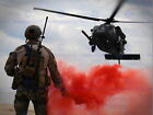 87539 Air Force Tran Helicopter Chopper Landing Flare Wall Print Poster Uk