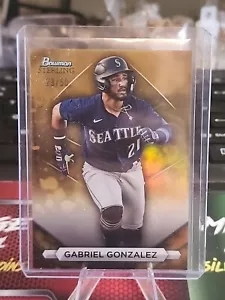 2023 Bowman Sterling Gabriel Gonzalez 29/50 oro rifrattore BSP91 Mariners - Foto 1 di 2