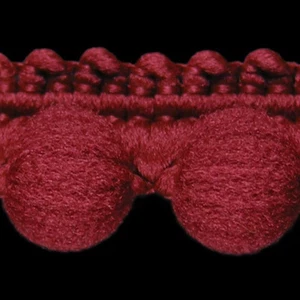 DE ab 5m Mini Pomponband 12mm breit Bordo Bommelborte ab 0,78 €/m10m-7%/25m-20% - Bild 1 von 1