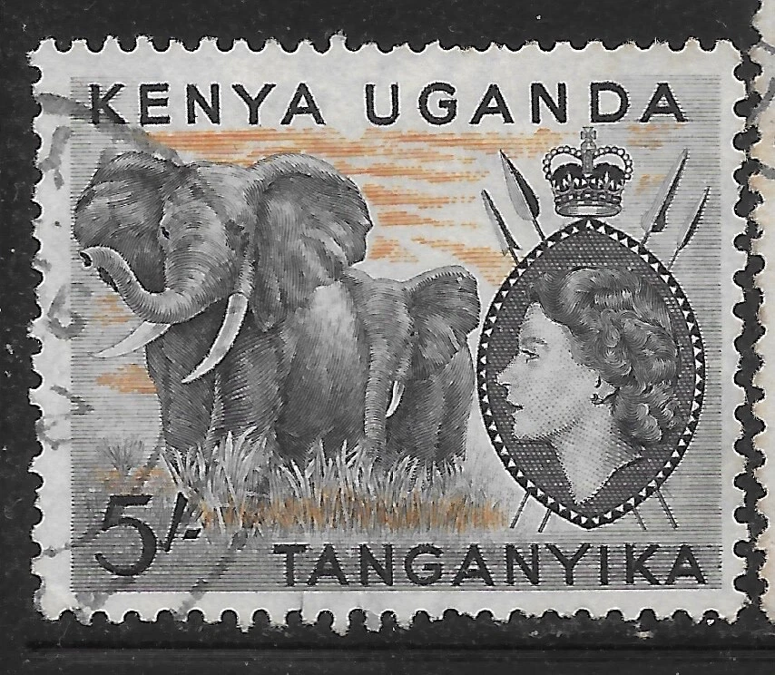 Kenia Uganda Tanganica 1954 Kut SG # 178 usado en muy buen estado elefante Foto 1 de 1