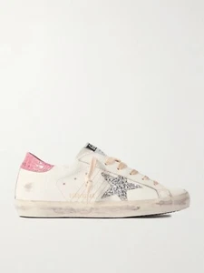 Zapatilla Golden Goose Superstar Cuero Blanco/Rosa/Plateado Brillo 37 Nueva En Caja - Imagen 1 de 12