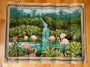 MARGOT Needlepoint Canvas Creations de Paris FLAMANTS ROSES Flamingos Waterfall - Picture 1 of 10