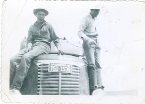 2 Native American men, probable Sioux, on old Truck from Kansas, photo Pierre SD - Picture 1 of 2