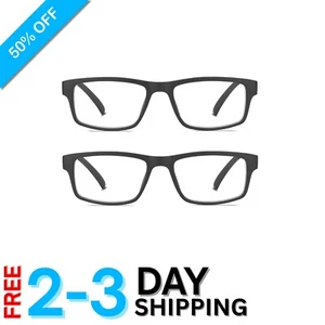 Unisex 2-Pack Lightweight Blue Light Blocking Reading Glasses - Stylish Design - Picture 1 of 9