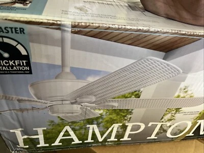 Hampton Bay Staysail 52 in. Indoor/Outdoor Matte White Ceiling Fan - Image 1 of 4