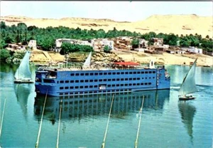 Egypt SHERATON NILE CRUISES Cruise Ship Advertising 4X6 Chrome Postcard - Picture 1 of 2